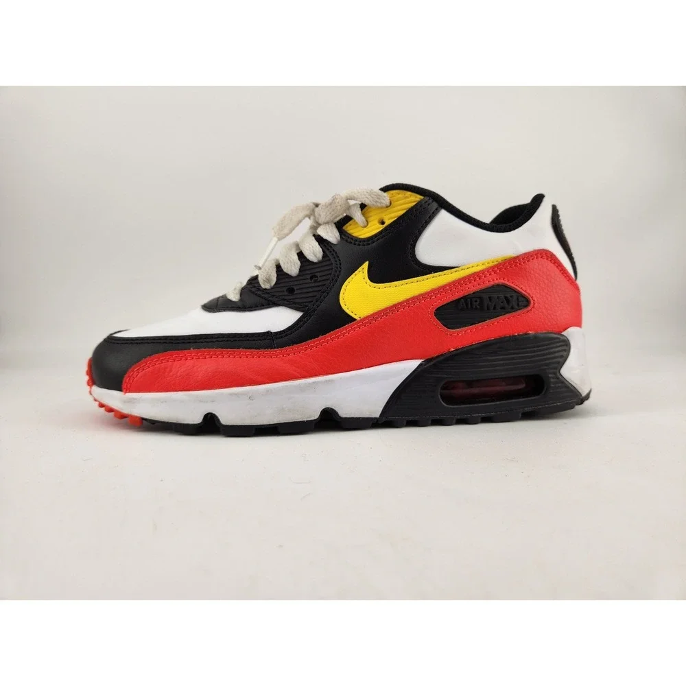 Nike Air Max 90 LTR GS Sneakers Shoes Youth 5Y White Red Black Yellow 833412-120